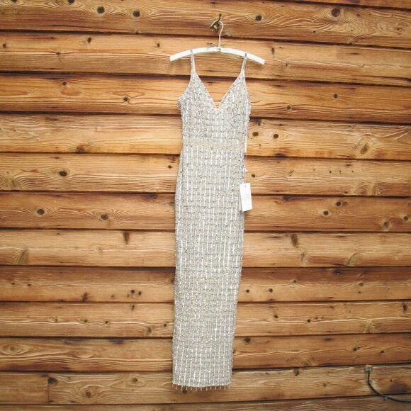 Mac Duggal 5394 Womens Chandelier EMBELLISHED CRYSTAL V-NECK GOWN Dress - Picture 5 of 16